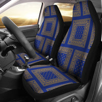 Blue Gold Bandana Automotive Seat Covers