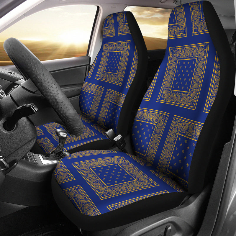 Blue Gold Bandana Automotive Seat Covers