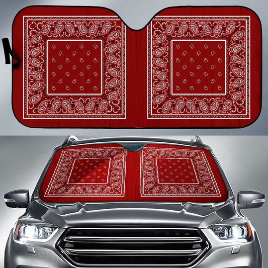maroon red bandanas muscle car auto shade