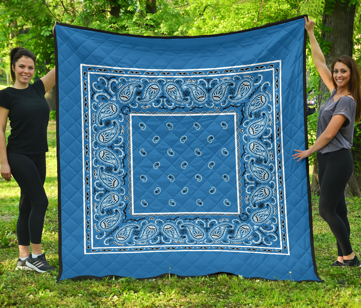Sky Blue Bandana Quilted Bedding