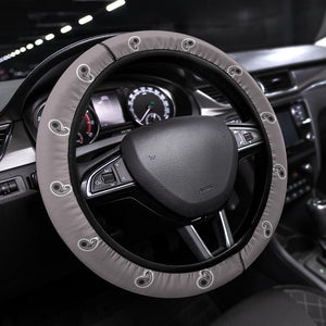 gray paisley steering wheel cover