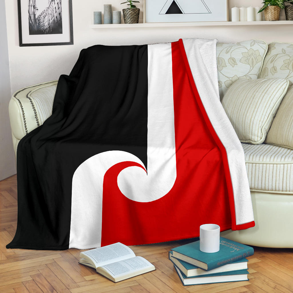 Maori Flag Fleece Throw Blanket