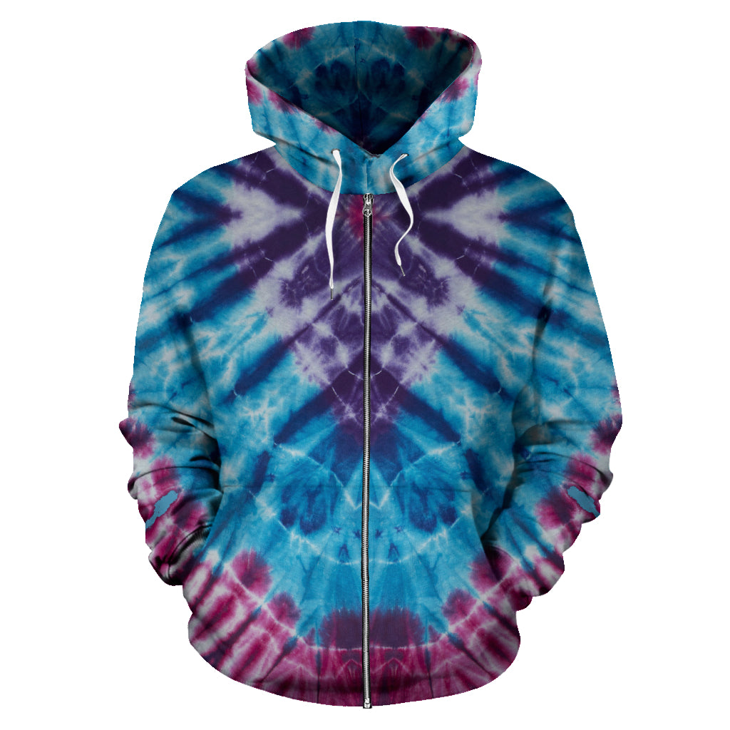 Tie Dye Bandana Zip Up Hoodie
