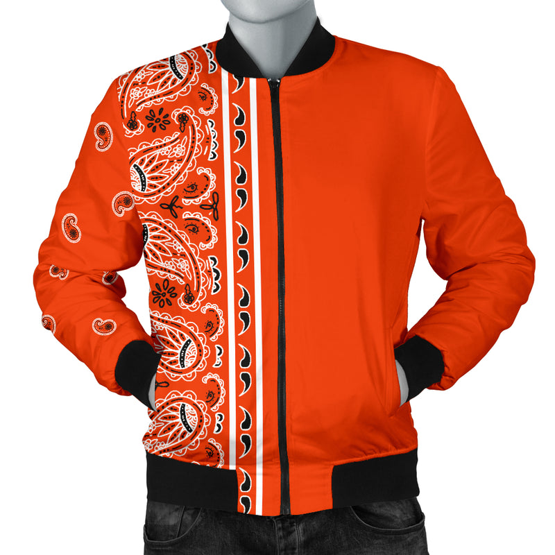 Orange Bandana Men's Bomber Jacket The Bandana Blanket Company