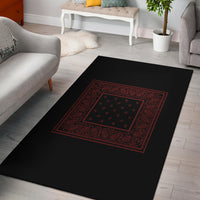 black and red bandana print throw rug