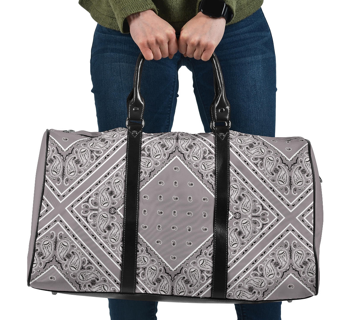 Classic Gray Bandana Travel Bag