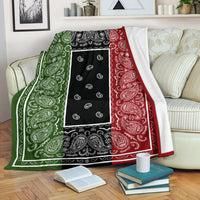 three color bandana fleece blanket