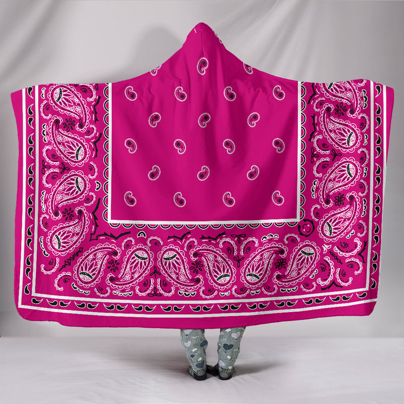 Pink Bandana Hooded Blanket