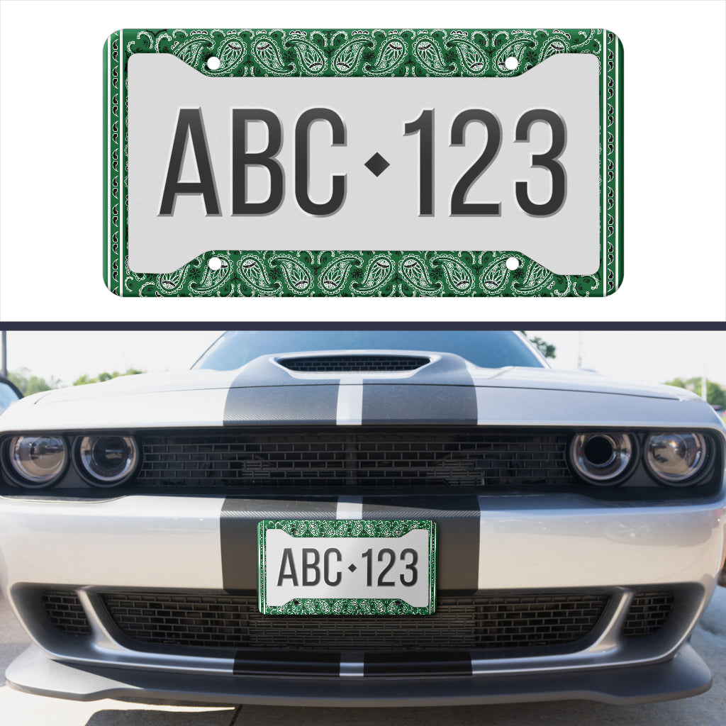 green bandana license plate cover