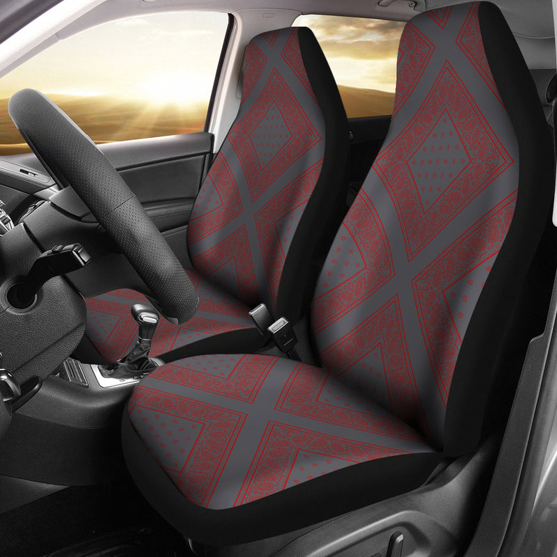 Gray and red car seat cover