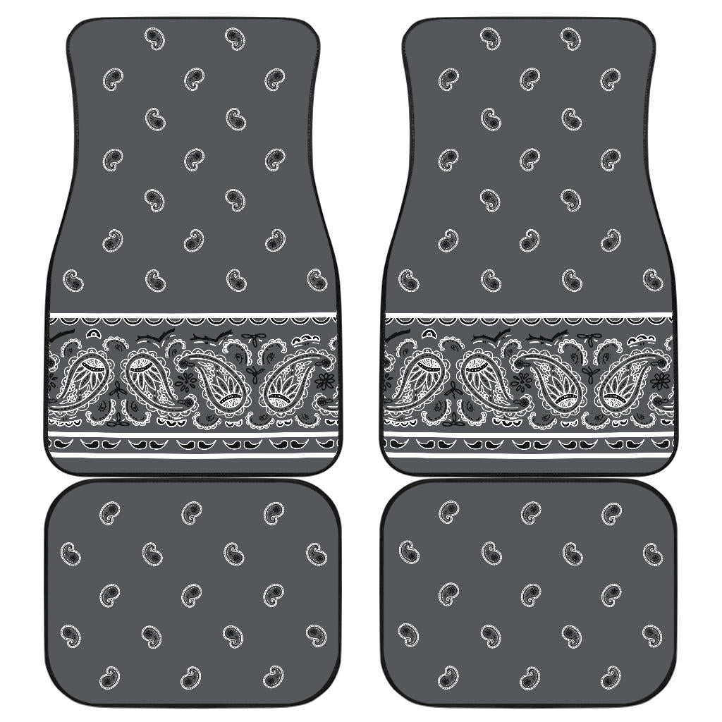 Quad Classic Gray Bandana Car Mats - Fancy