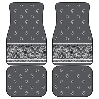 Quad Classic Gray Bandana Car Mats - Fancy