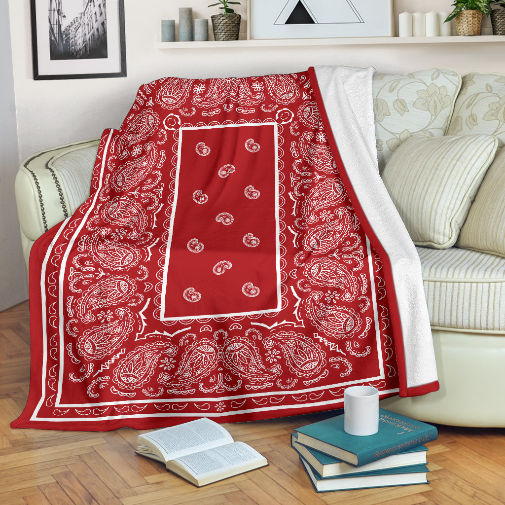 Red with White Throw Blanket