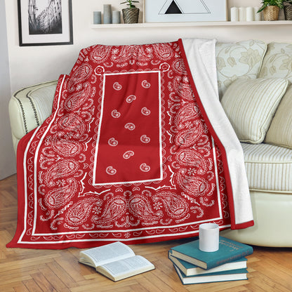 Red with White Throw Blanket
