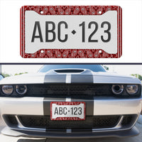 maroon bandana car license frame