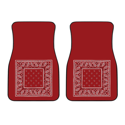 Dual Classic Red Bandana Car Floor Mats - Minimal