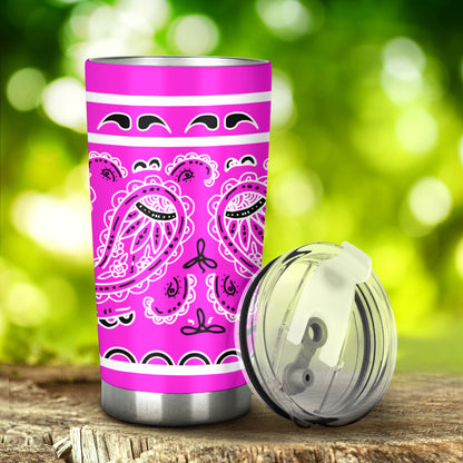 pink bandana tumbler cup