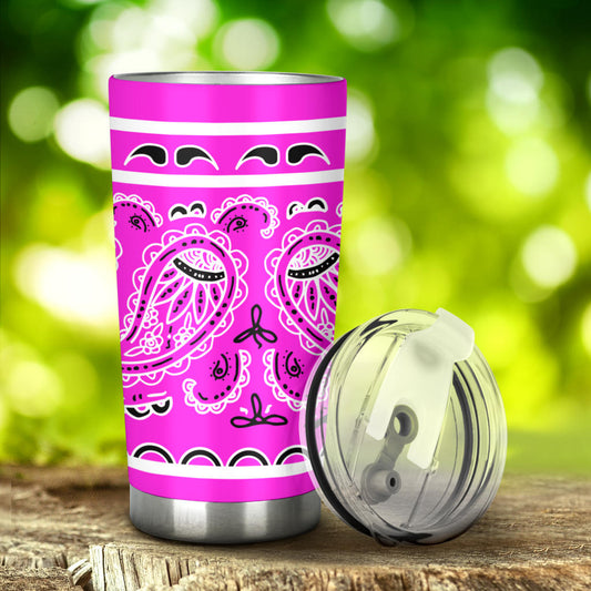 pink bandana tumbler cup