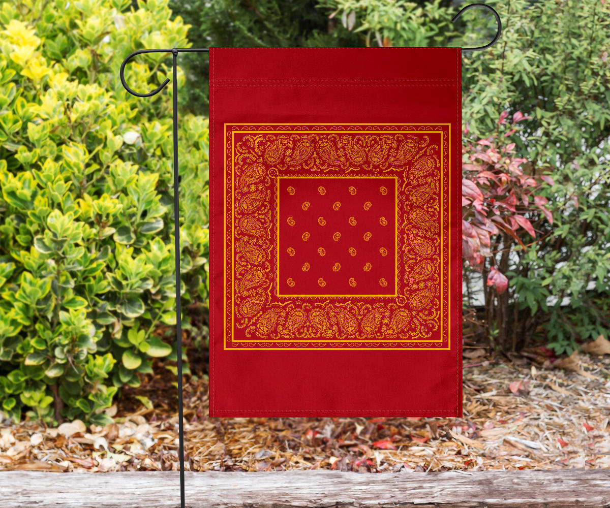 Red and Gold Bandana Home and Garden Flags