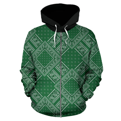 gren bandana zip hoodie