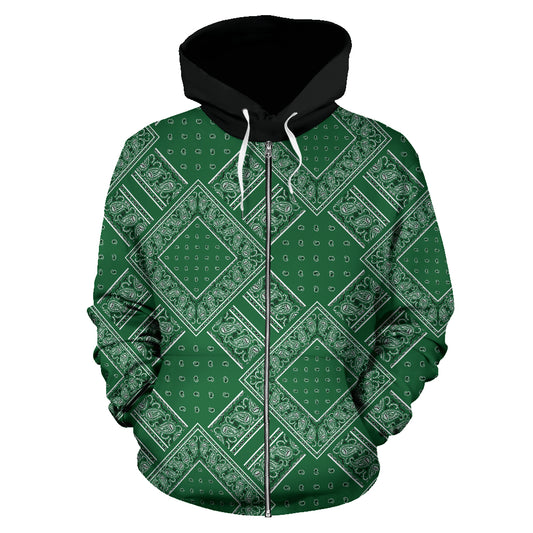 gren bandana zip hoodie