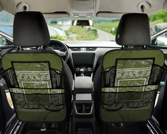 Army Green Bandana Back Seat Organizers