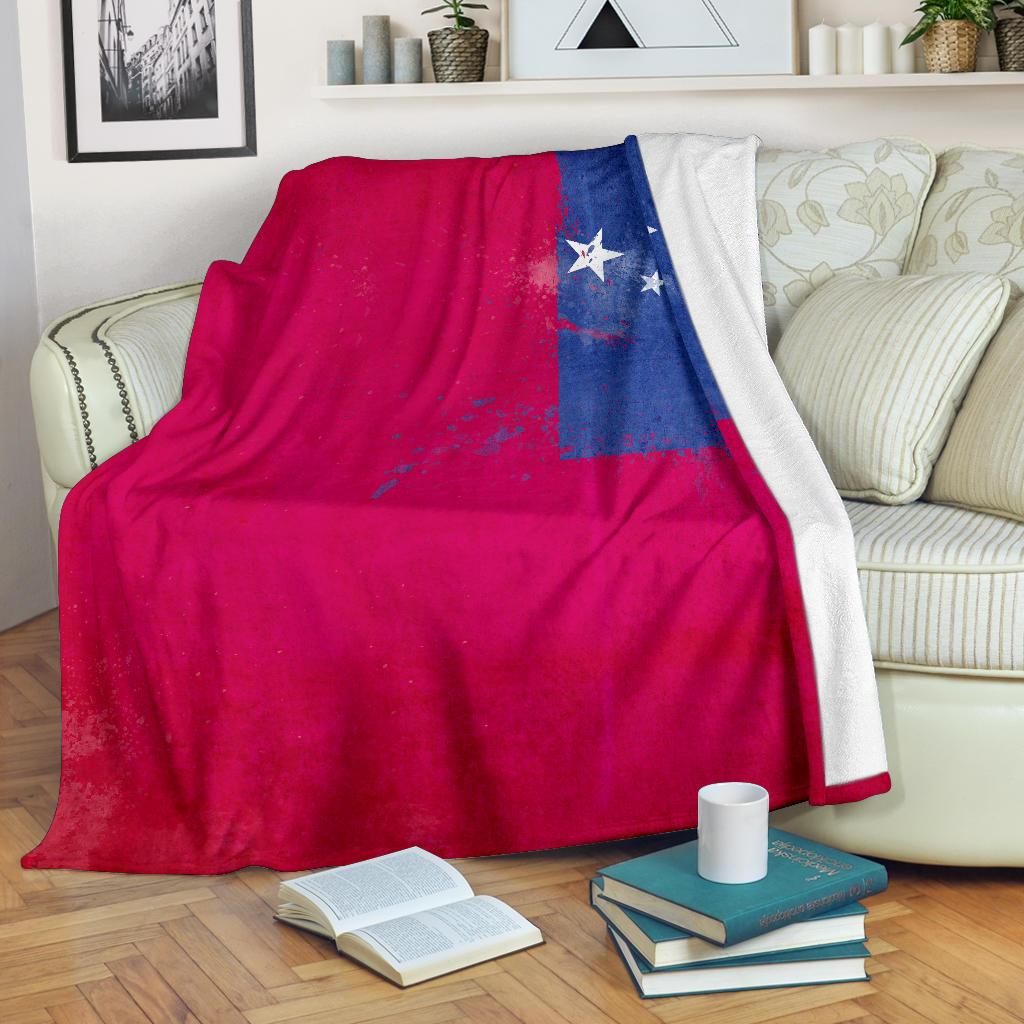 Samoan Flag Fleece Throw Blanket