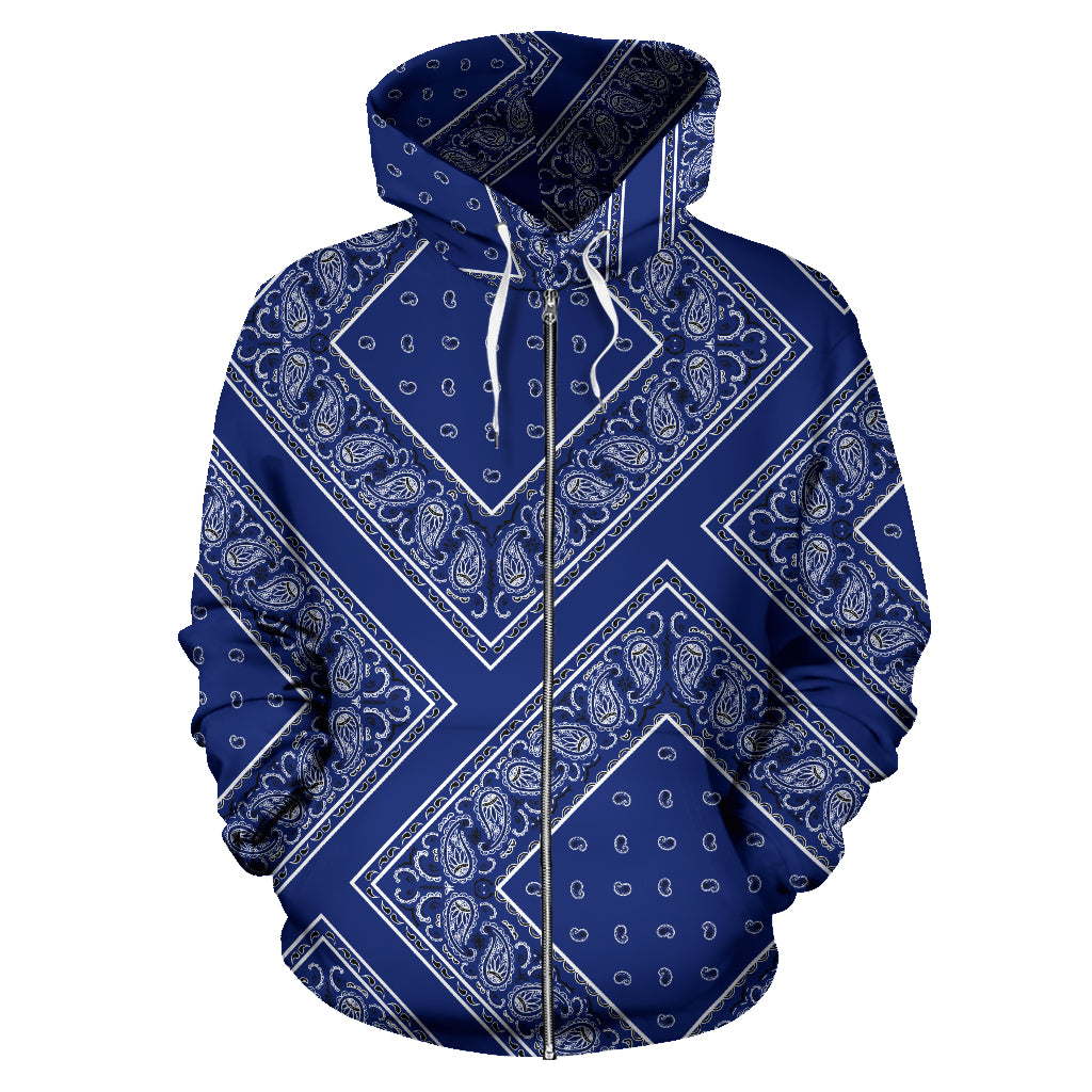 zip up blue hoodie