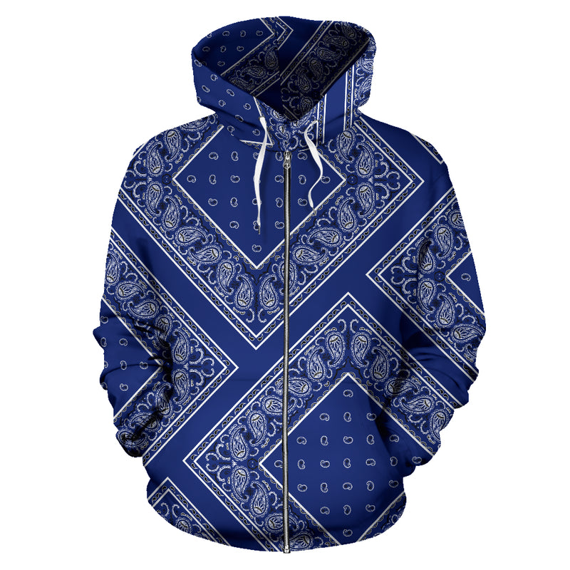 zip up blue hoodie