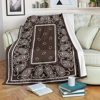 Brown Bandana Throw Blanket