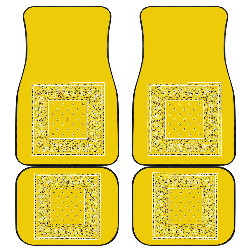 Quad Sunshine Yellow Bandana Car Mats - Minimal
