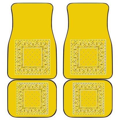 Quad Sunshine Yellow Bandana Car Mats - Minimal