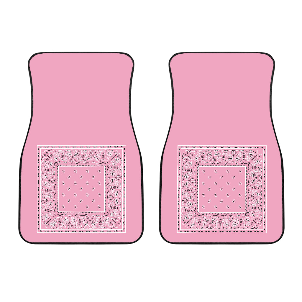 Dual Light Pink Bandana Car Mats - Minimal