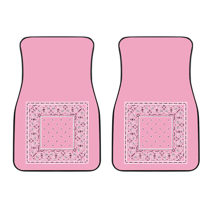 Dual Light Pink Bandana Car Mats - Minimal