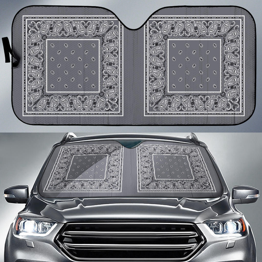 gray bandana auto show sun shade