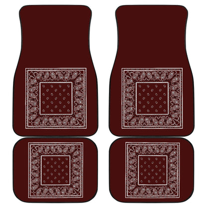 Quad Burgundy Bandana Car Mats - Minimal