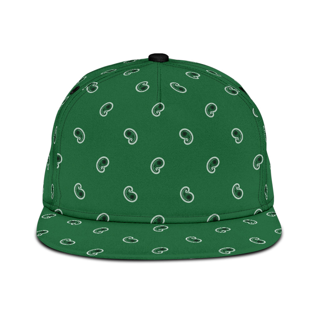 Classic Green Paisley Snapback Cap