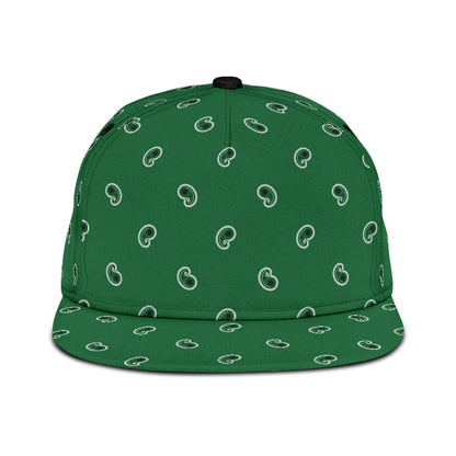 Classic Green Paisley Snapback Cap