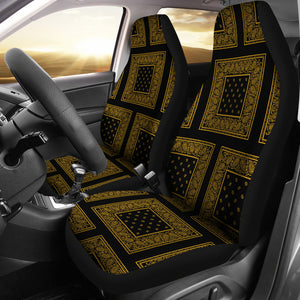 Black and gold car seat cover