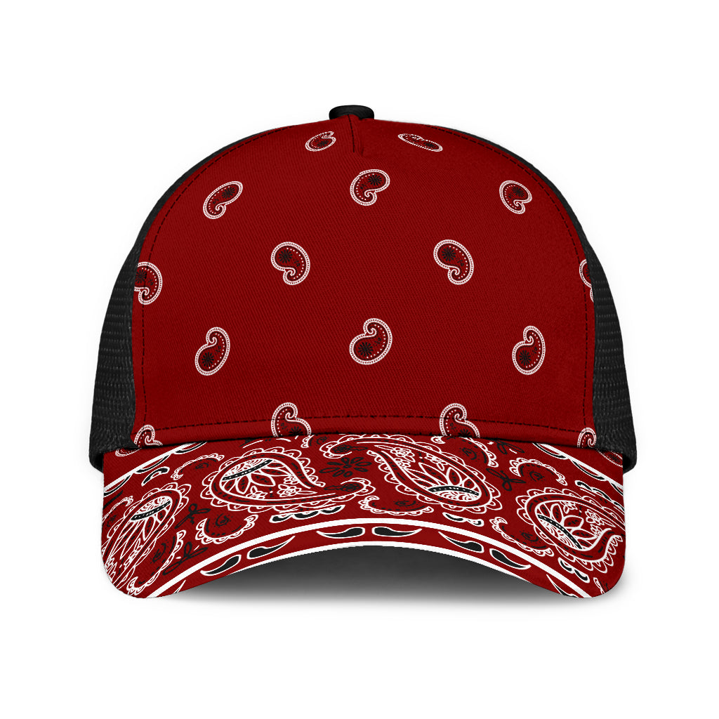 Maroon Red Bandana Overload Mesh Back Cap