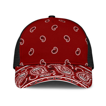 Maroon Red Bandana Overload Mesh Back Cap