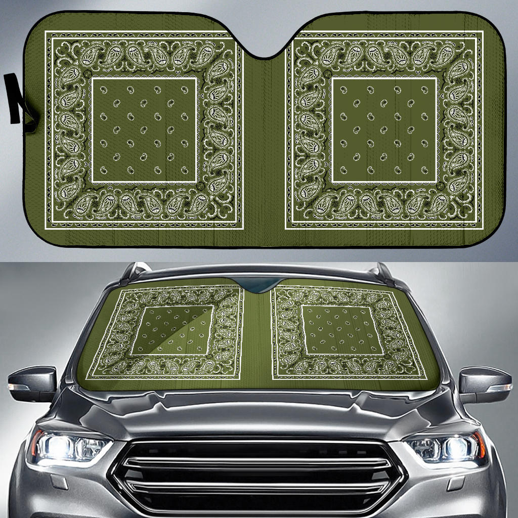 green bandana car window shade SUV