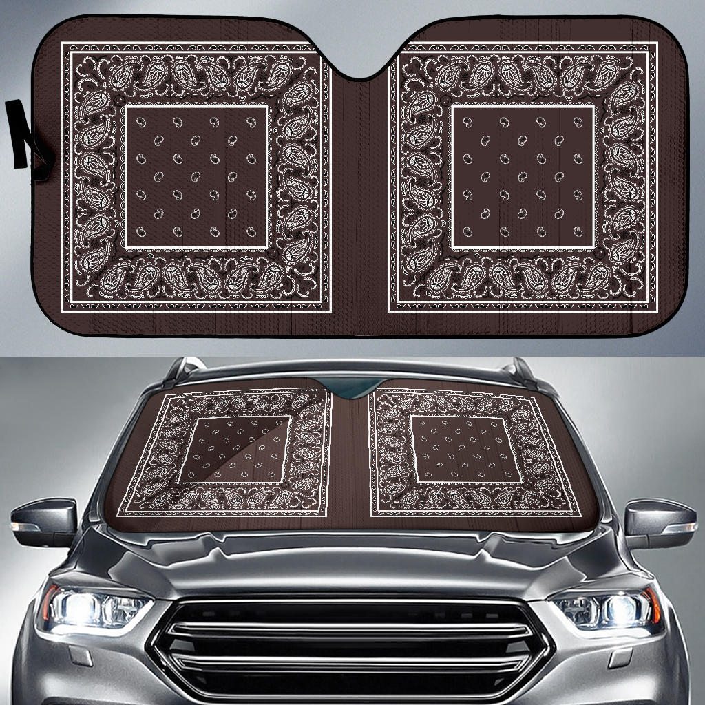 brown bandana lowrider auto window shade