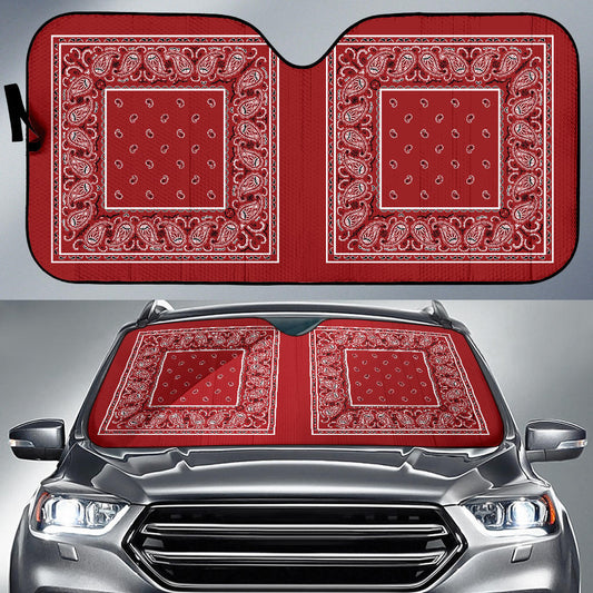 red bandana muscle car window shade