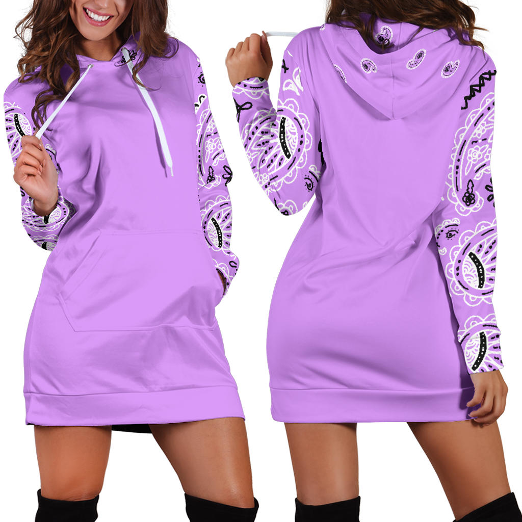 Lilac Purple Bandana Hoodie Dress