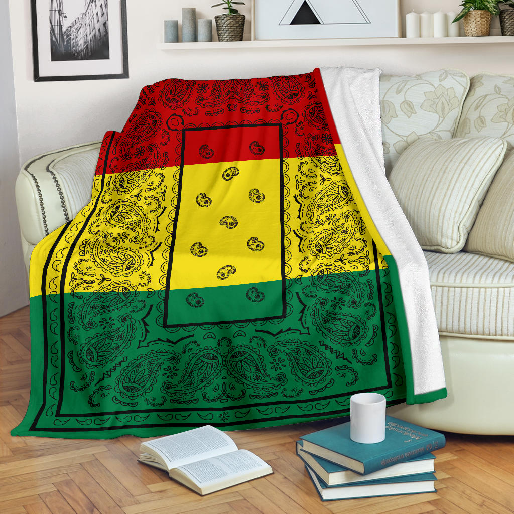 Ultra Plush Rasta Bandana Throw Blanket