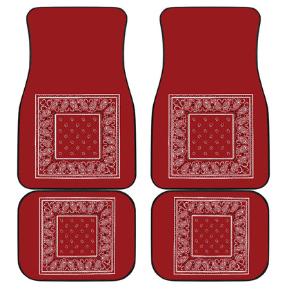 Quad Classic Red Bandana Car Mats - Minimal