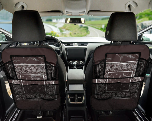 Coffee Brown  Bandana Car Seat Organizers