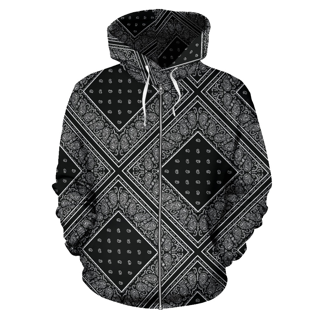 bandana zip up hoodie