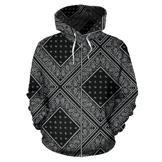 bandana zip up hoodie